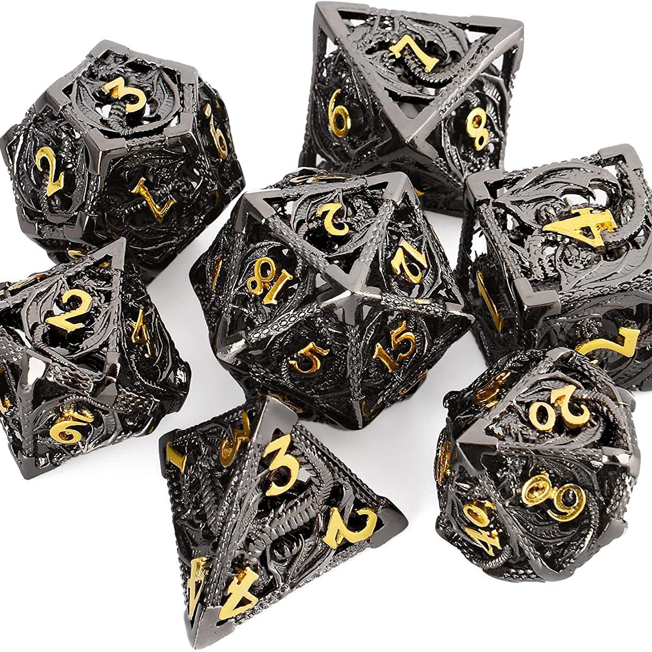 Kesulu metal hueco dragón Dados DND dragón y ciudad subterránea corriendo grupo juego de mesa multi-Cara dados digitales al por mayor D20