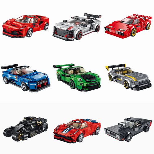 Compatible with Lego building blocks car racing boys and girls assembled sports car model children's educational stall toys wholesale