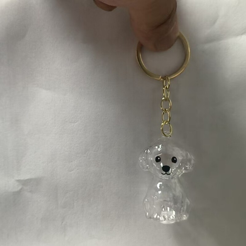 可爱小狗透明毛发收纳盒动物毛球胶囊挂件装饰纪念防尘盒收集玩具|undefined