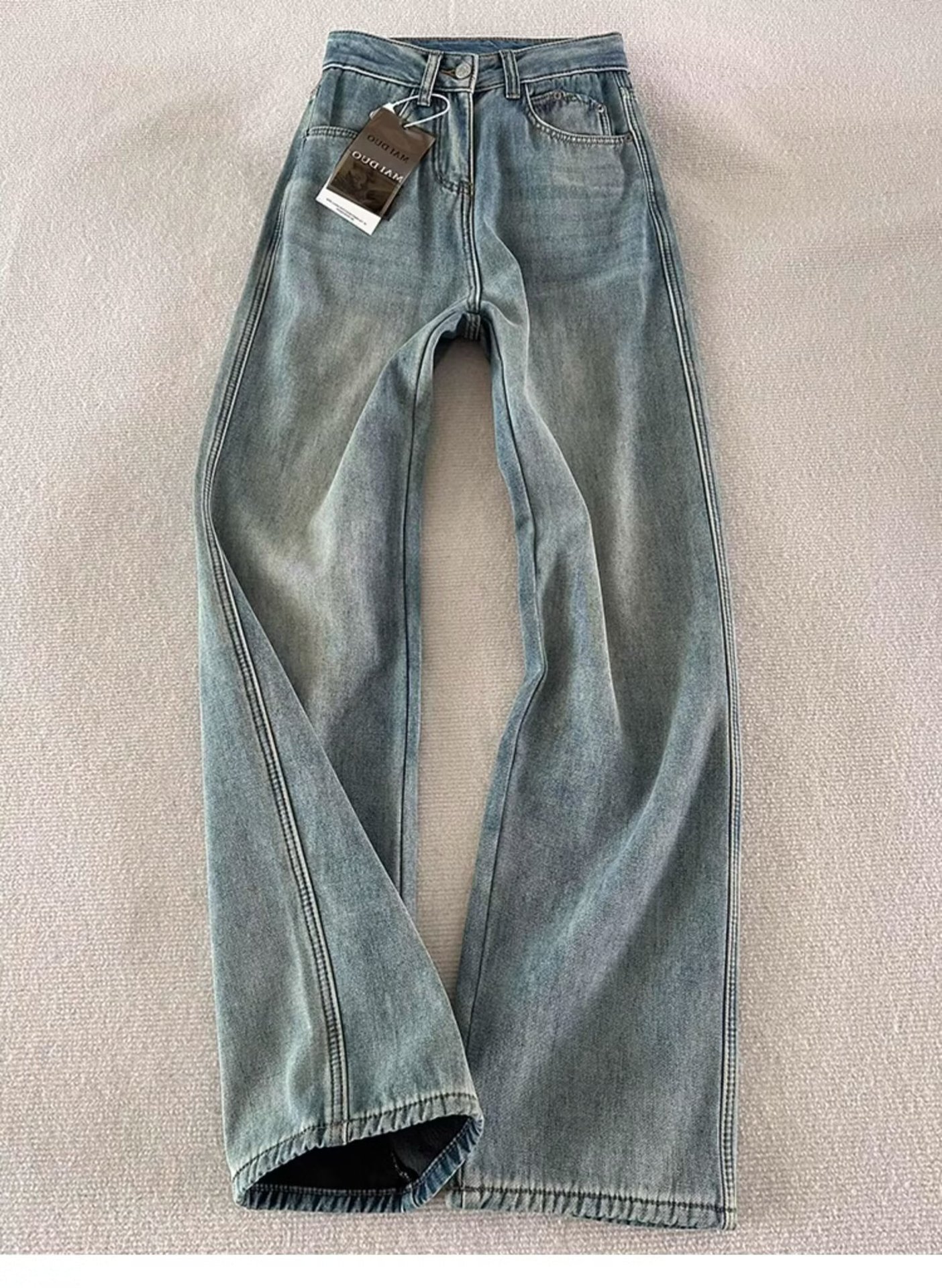 Men's Clothing Men's Plus Size Curved Flare Jeans Black Elastic Waist High Street Style Spring Autumn Fashion Vibe Pants_voghion.com