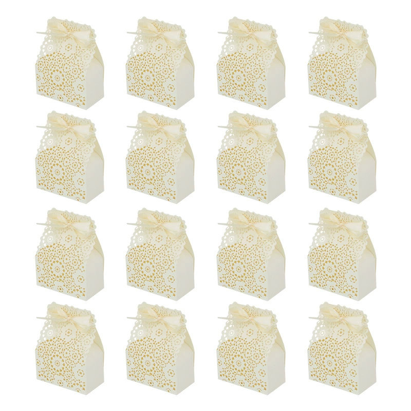 Новая лазерная коробка для подарков с полыми лепестками, цвета кремового белого, оптом, свадебная коробка для конфет с подсолнухами, трансграничная доставка.