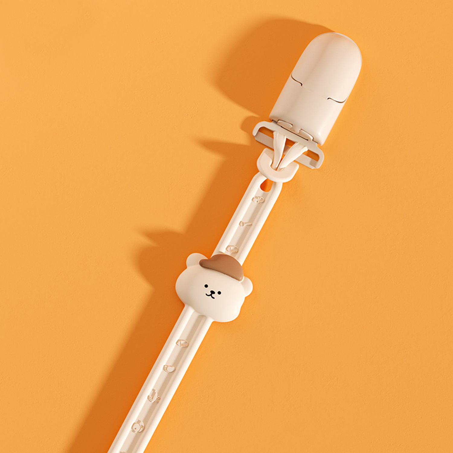 Hat bear with clip chain-apricot