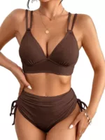 Высокоталия bikini комплект, поддерживающий бюстгальтер с разделёнными двойными лямками, S–XL, несколько цветов