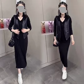 时尚休闲套装;连衣裙;女式T恤