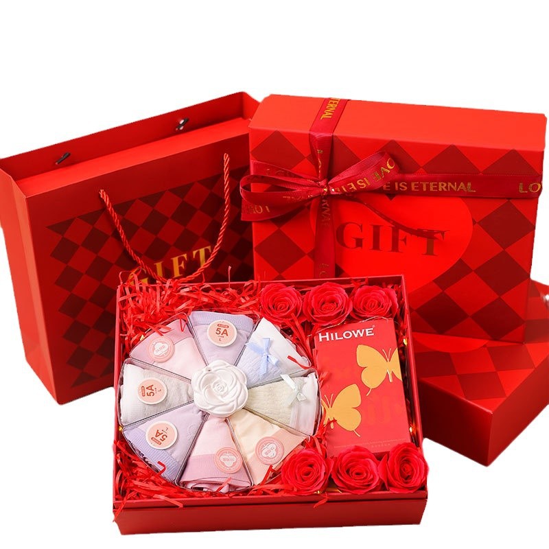 Regalo de cumpleaños para el día de la diosa del 8 de marzo, pastel de calzoncillos, caja de regalo con traje de regalo para su mejor amiga, novia y esposa