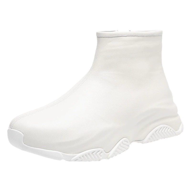 Мужская обувь с высоким берцем, подходящая ко всему рабочая одежда, модная обувь, мужские ботинки челси в британском стиле, базовые Ботинки Martin со средним верхом, увеличивающие внутреннюю высоту