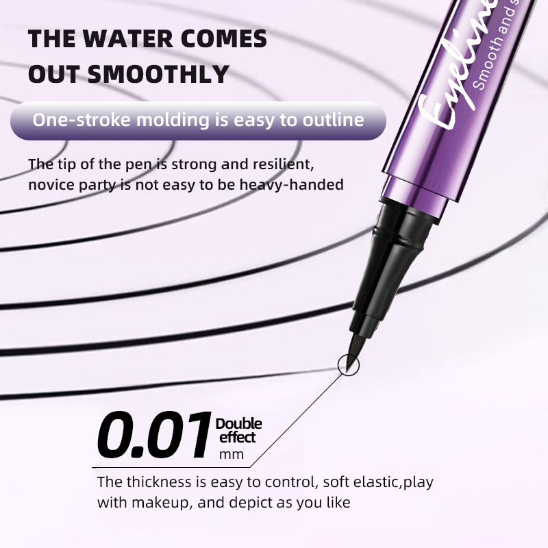 OCHEAL Penna eyeliner estremamente sottile e ad asciugatura rapida, impermeabile, anti-sudore e anti-sbavature, penna a base d'acqua nera fredda con punta sottile_voghion.com