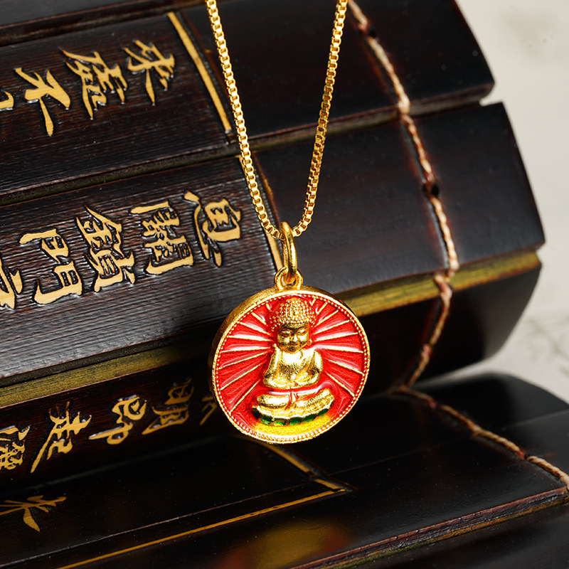 Buda de oro de oro de Vietnam colgante de doble cara diy accesorios de joyería universal cobre chapado en oro para hombres y mujeres fabricantes de alta protección de color al por mayor