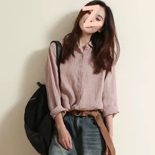 2026春季复古文艺纯棉衬衫女长袖休闲棉麻衬衣打底上衣工厂直销