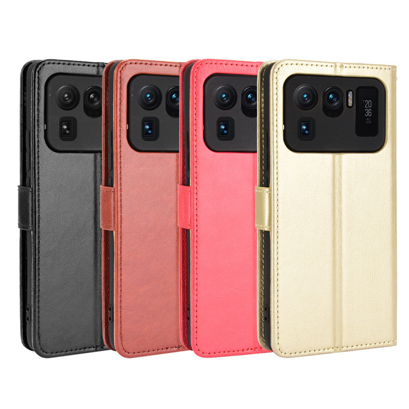 For xiaomi 11 Extreme Edition Mobile Phone Case xiaomi 11 Ultra Mobile Phone Leather Case Crazy Horse Pattern Flip Card