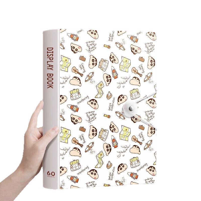 Crayon Shin-chief jointly created a4 material book test paper storage book bag sorting transparent insert music score clip student award