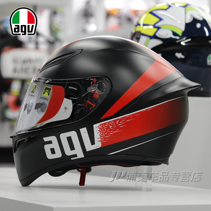 AGV casco completo K1 casco de la motocicleta de los hombres del verano de la motocicleta femenina brillante Negro mate negro cercanías