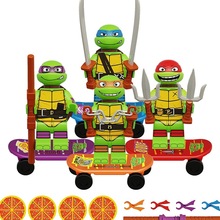 中国积木动漫卡通系列忍者神龟达芬奇拉斐尔拼插积木人仔玩具