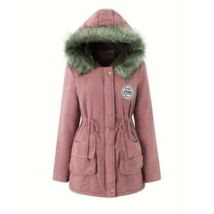 E 18618 Lamb wool long cotton coat ���ë�L���޷���