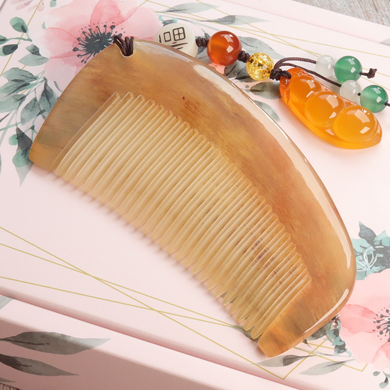 工場は天然の黄色の牛の角の櫛を卸売りします。|undefined