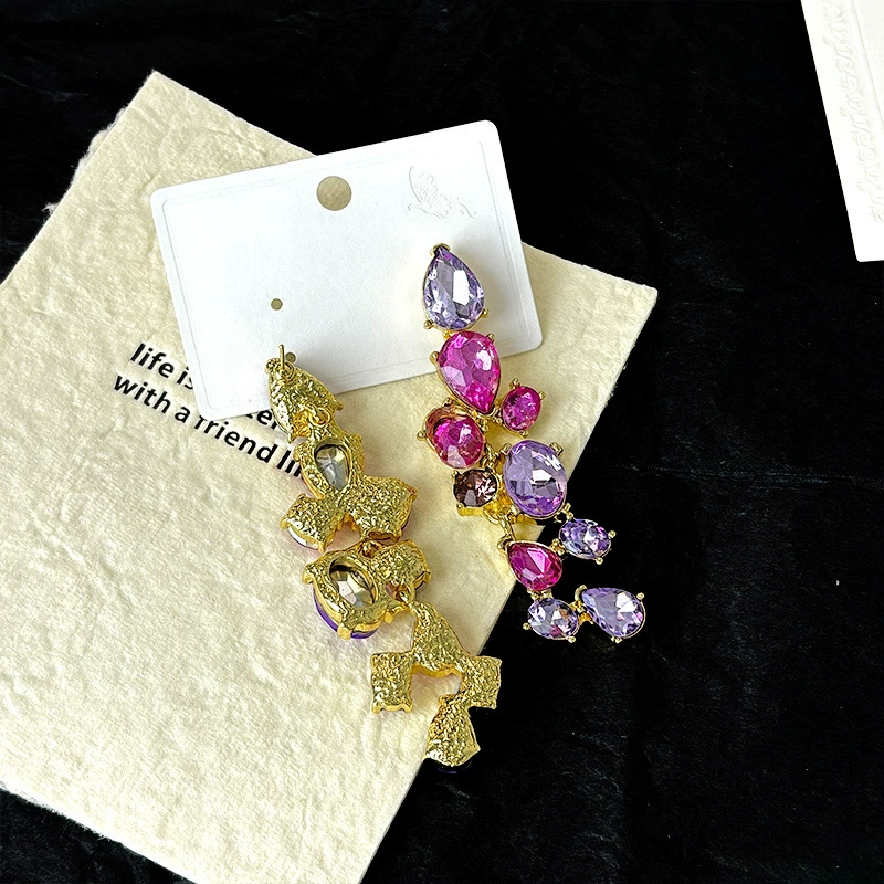 Геометрические стеклянные модные серьги, европейский стиль, широкая палитра цветов, стиль высокого качества