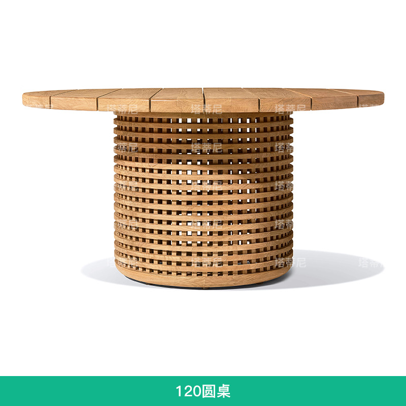 Mesa y silla de teca al aire libre, terraza de hotel, patio, diseño a prueba de agua y protección solar, jardín al aire libre, mesa y silla de madera maciza