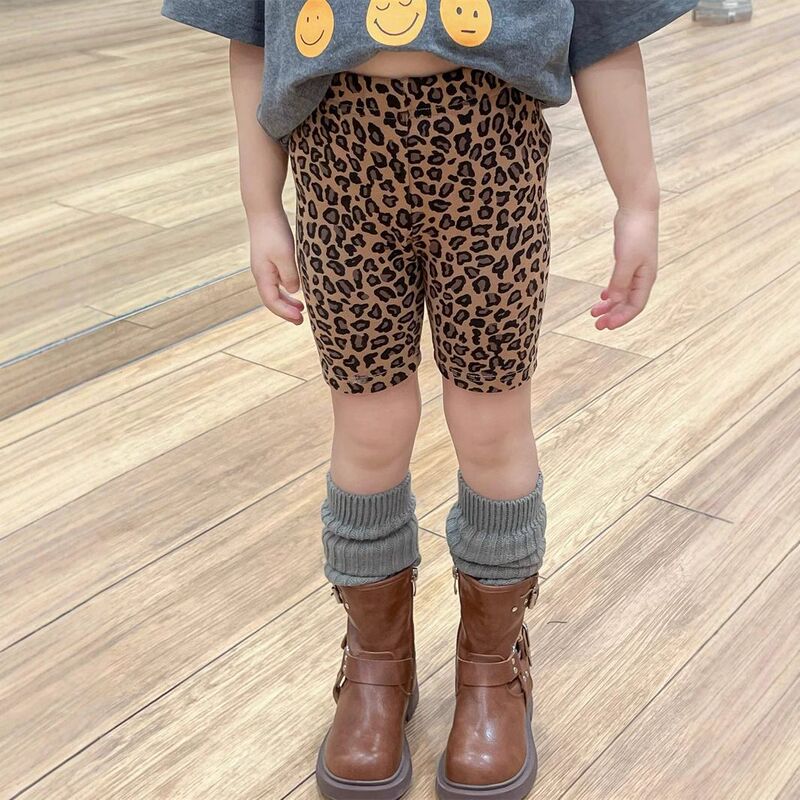 Children's Clothing 2026 New Spring and Summer Style Girls' Leopard Print Shorts Leggings Baby and Toddler Cycling Elastic Shorts