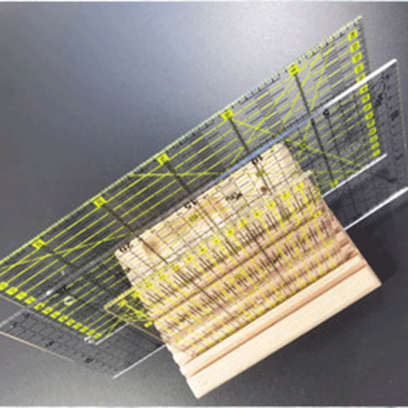 Marco de acabado de regla, marco de alambre de haya, regla de patchwork de madera, marco de carrete de herramientas de bricolaje integrado de almacenamiento