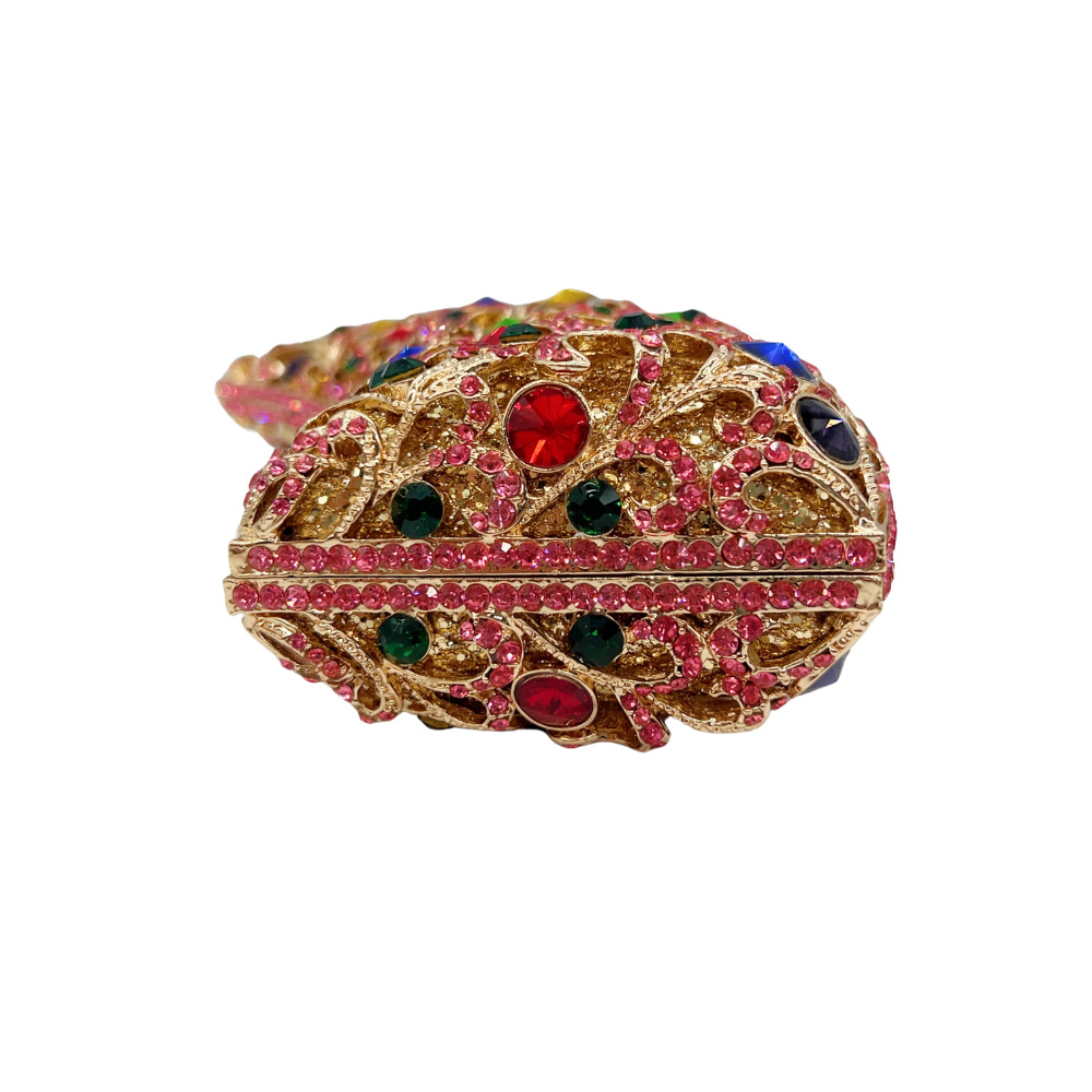 Túi clutch nữ cầm tay dự tiệc đính đá kim cương phong cách châu Âu — Màu vàng nhạt, Màu hồng vàng kim, Đế vàng kim cương, Màu bạc