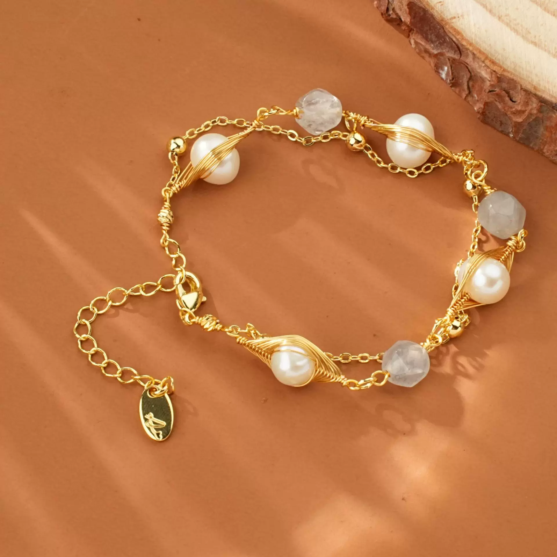 跨境天然淡水珍珠手链手工缠绕手链源头工厂设计饰品亚马逊手饰