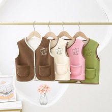 儿童加绒马甲秋冬宝宝背心保暖男童内穿外穿婴幼儿女童加厚坎肩