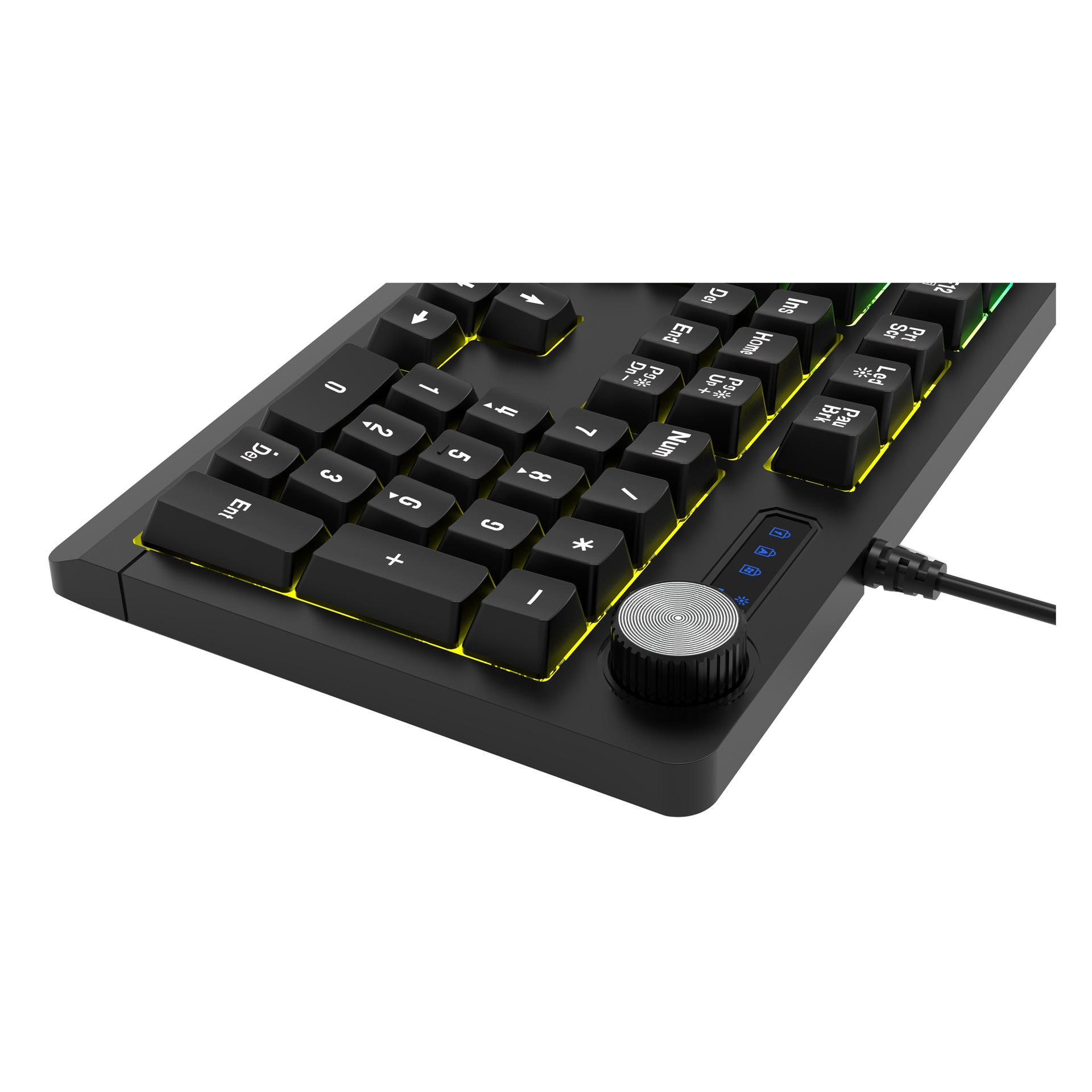 Wired mechanical tactile film with RGB backlight and multimedia knob, computer gaming keyboard_voghion.com