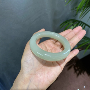 Jin Yutang Xinjiang Hotan Yu Gao Bing Qing Shui Bracelet Graduation Grade No Tolerance Ring 56 Width 13 Weight 81.5g