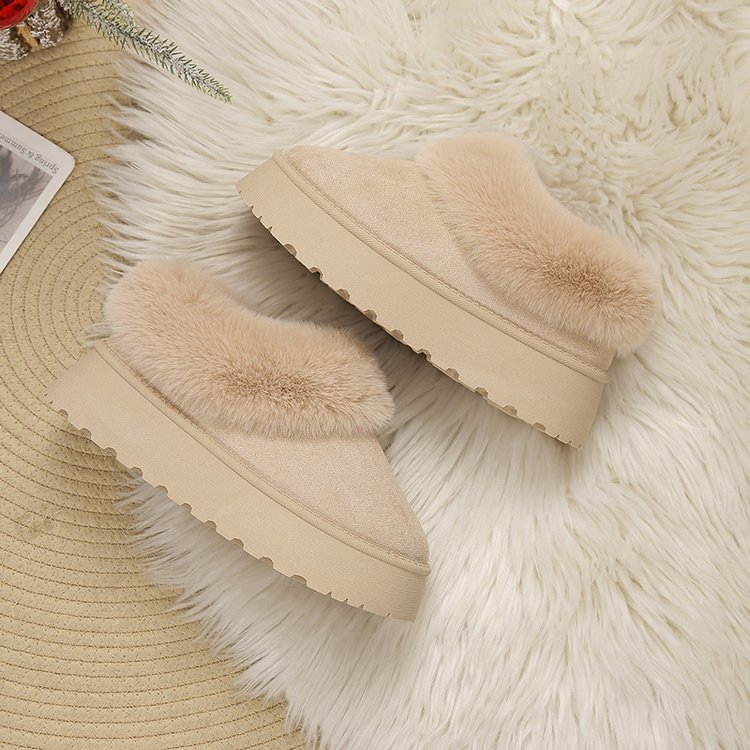 A new winter slip-on snow boots women's shoes plush one cotton shoes plus velvet thickened_voghion.com