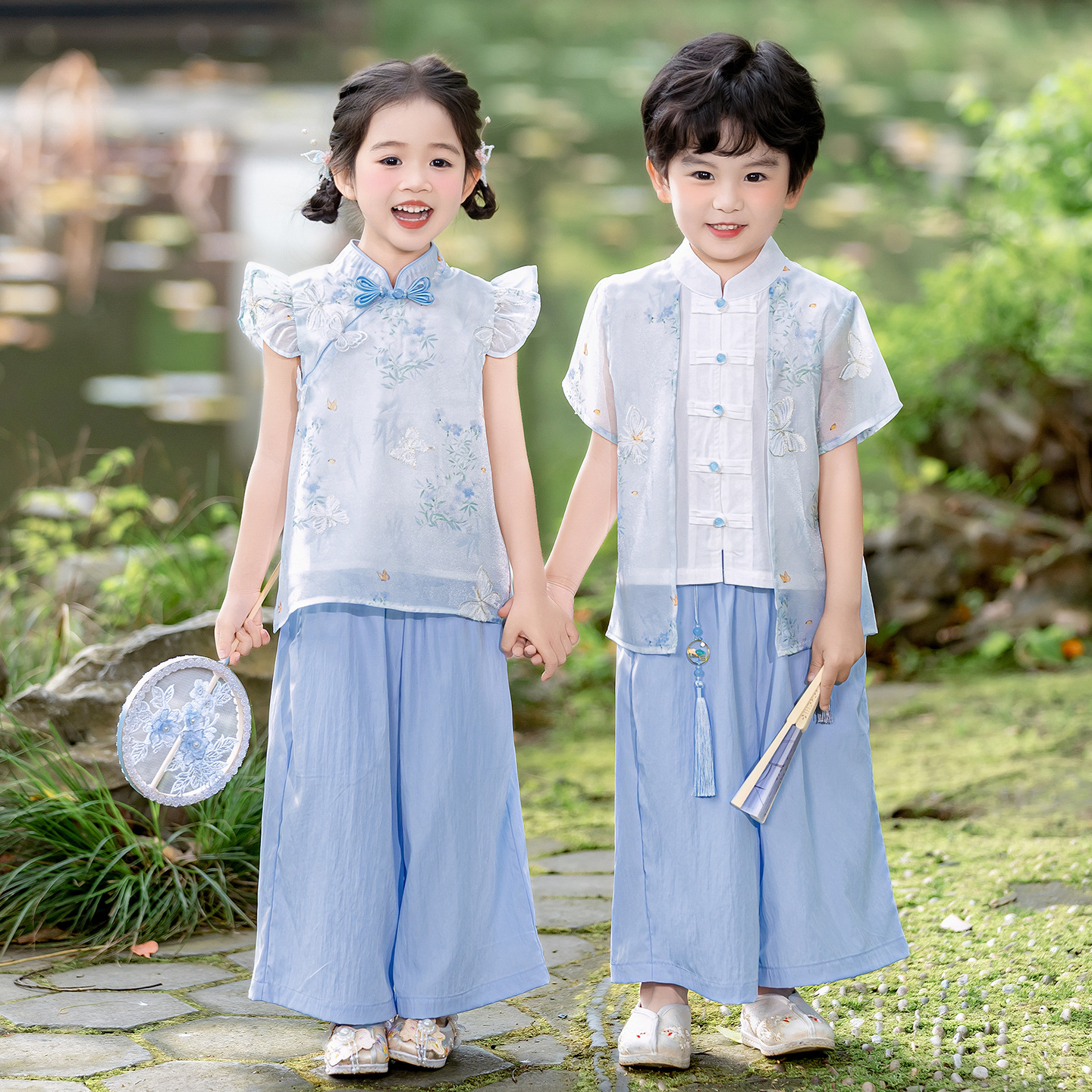 六一儿童古装汉服夏装男女童国学唐服装小学生国风舞蹈合唱演出服