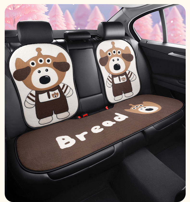 S023 Stuffed Cute Dog Cushion Little Monster Car Headrest Cute Cartoon Car Cushion Neck Pillow Cute