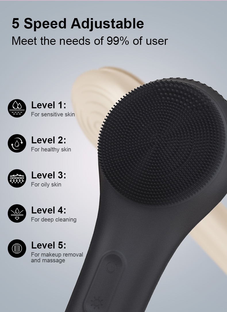 New Temperature Sensing Silicone Facial Cleansing Brush/Cross-Border Hybrid Facial Cleansing Brush