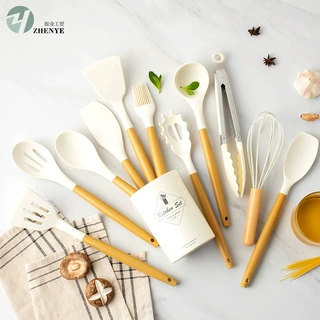 PP手柄美标硅胶厨具12件套装厨房工具烹饪铲勺套装kitchen sets
