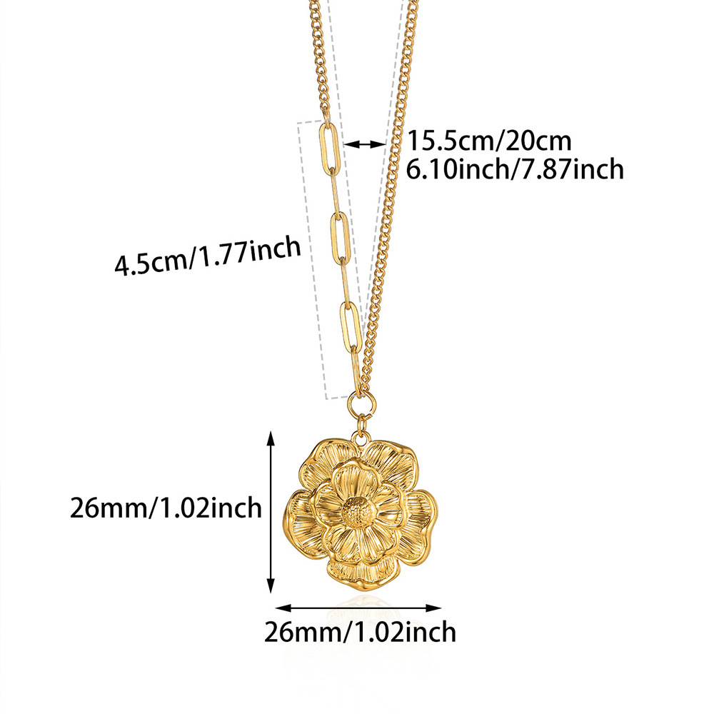 9g Weight 0.03µm-0.05µm Gold Plating Thickness PVD Coated Gold Plating Process Lobster Trigger Clasp Closure Clasp Closure Type 18K Real Gold Plated Plating Material 304 Stainless Steel Pendant Material Pearl, Zircon Inlay Material Pendant Necklace Classification 304 Stainless Steel Chain Material Paperclip Chain, ball chain, cable chain Chain Type 1 Piece Quantity Casual, Daily Occasion 304 Stainless Steel Material Sun, Flower, Bow Knot Pattern Unisex Gender IG Style Style Waterproof Non Tarnish, Three-dimensional, Inlay, Hypoallergenic Craft Gold Color PVD Coated Real Gold Plated Sun Flower Bow Knot 304 Stainless Steel IG Style Waterproof Non Tarnish 304 Stainless Steel Lobster Trigger Clasp Closure Pendant Necklace 21