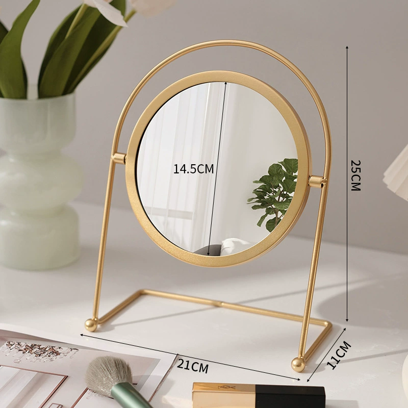 Dressing Table Mirror — Rotatable Oval Desktop Mirror, Silver/Gold/Black, Multiple Sizes
