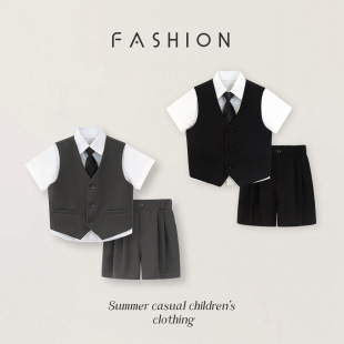Children's Suits, Boys' Spring and Summer Casual and Handsome Vests, Boys' Hosting Photography Costumes, Flower Girl's One-Year-Old Dress