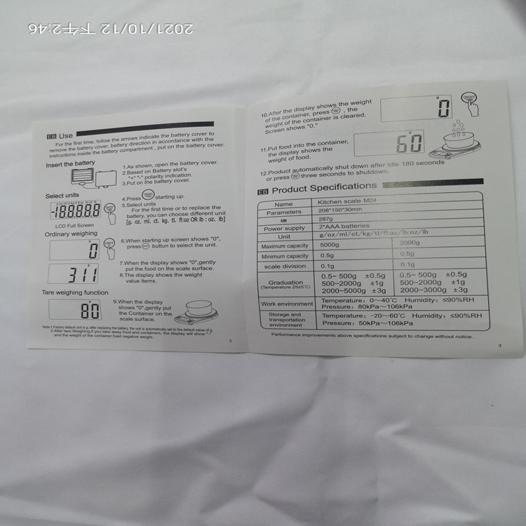 2021 nueva escala de cocina de acero inoxidable 5kg / 0.1g escala electrónica escala de horneado