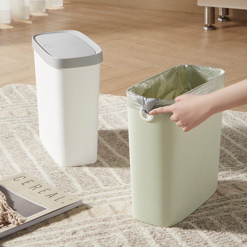 Nordic Slit Trash Bin with Lid Household Bathroom Gap Trash Bin Kitchen Living Room Large Capacity Trash Bin Wholesale Nordic Slit Trash Bin with Lid Household Bathroom Gap Trash Bin Kitchen Living Room Large Capacity Trash Bin Wholesale