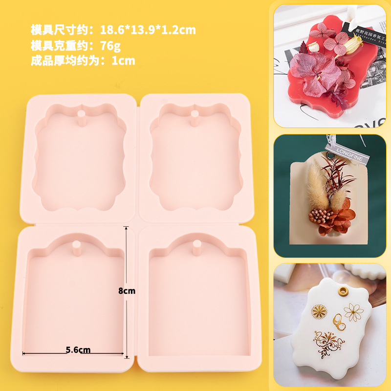 Molde de cera 6 con diamante 4 con elíptico cuadrado marca vieja K perfumada barra magnética molde de jabón hecho a mano molde de silicona DIY