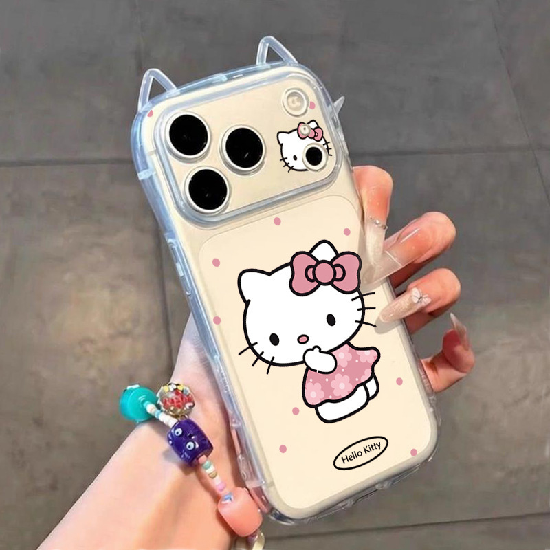 Korean-Style Cat Ear Phone Case Suitable for iPhone 17 Pro Max, High-End Creative Tpu Transparent Case with Precise Cutouts for 16 Pro and 15 Korean-Style Cat Ear Phone Case Suitable for iPhone 17 Pro Max, High-End Creative Tpu Transparent Case with Precise Cutouts for 16 Pro and 15