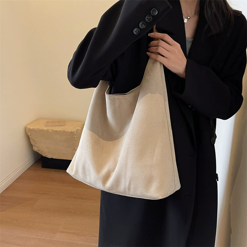 Retro matte capacious demi-season shoulder bag