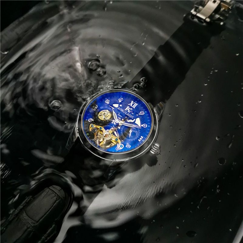 Men's Mechanical Skeleton Watch Automatic Tourbillon Business Gold_voghion.com