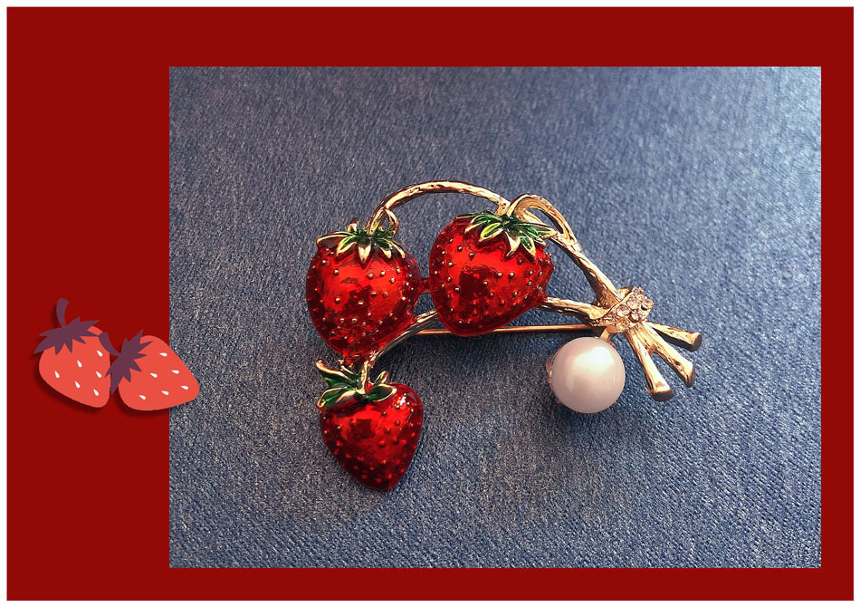 Sucré Fraise Alliage Incruster Perle Femmes Broches display picture 4