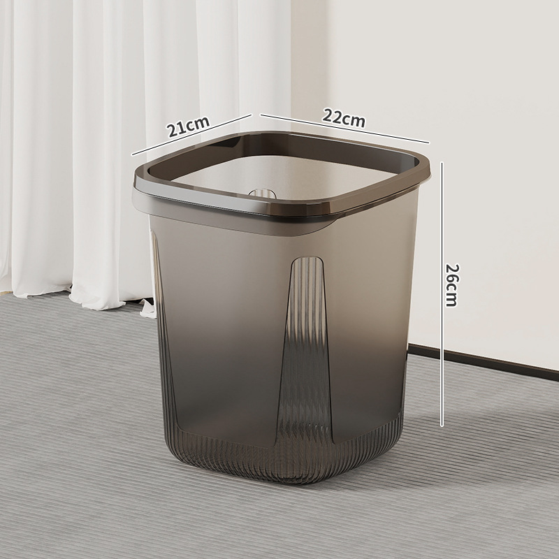 Bote de basura transparente de gran capacidad para el hogar, barril de almacenamiento de basura para el baño, sentido avanzado, canasta de basura de cocina, canasta de papel