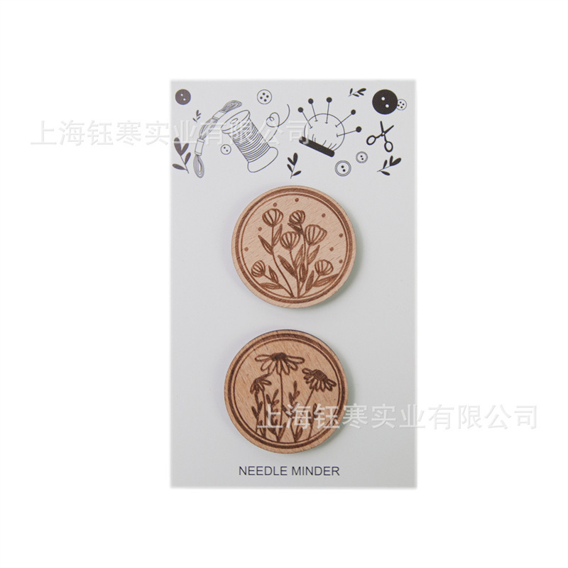 刺繍縫製針吸盤刺繍針収納マグネット針吸盤丸型木片マグネット針吸盤ミニ|undefined