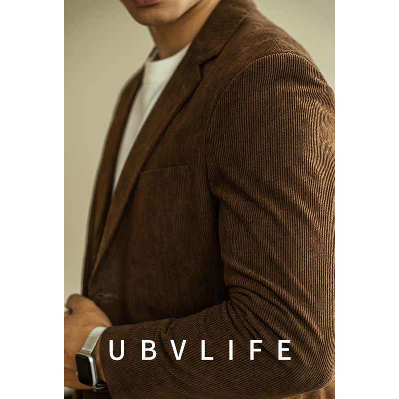 Thermal-Insulating Fine-Striped Corduroy Warm Men's Suit Jacket 2026 Spring Commuter Formal Business Suit Men's Clothing