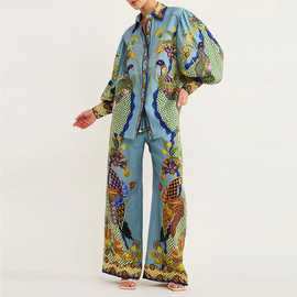 Classic retro ethnic shirts pants民族风经典复古涂鸦衬衫裤子