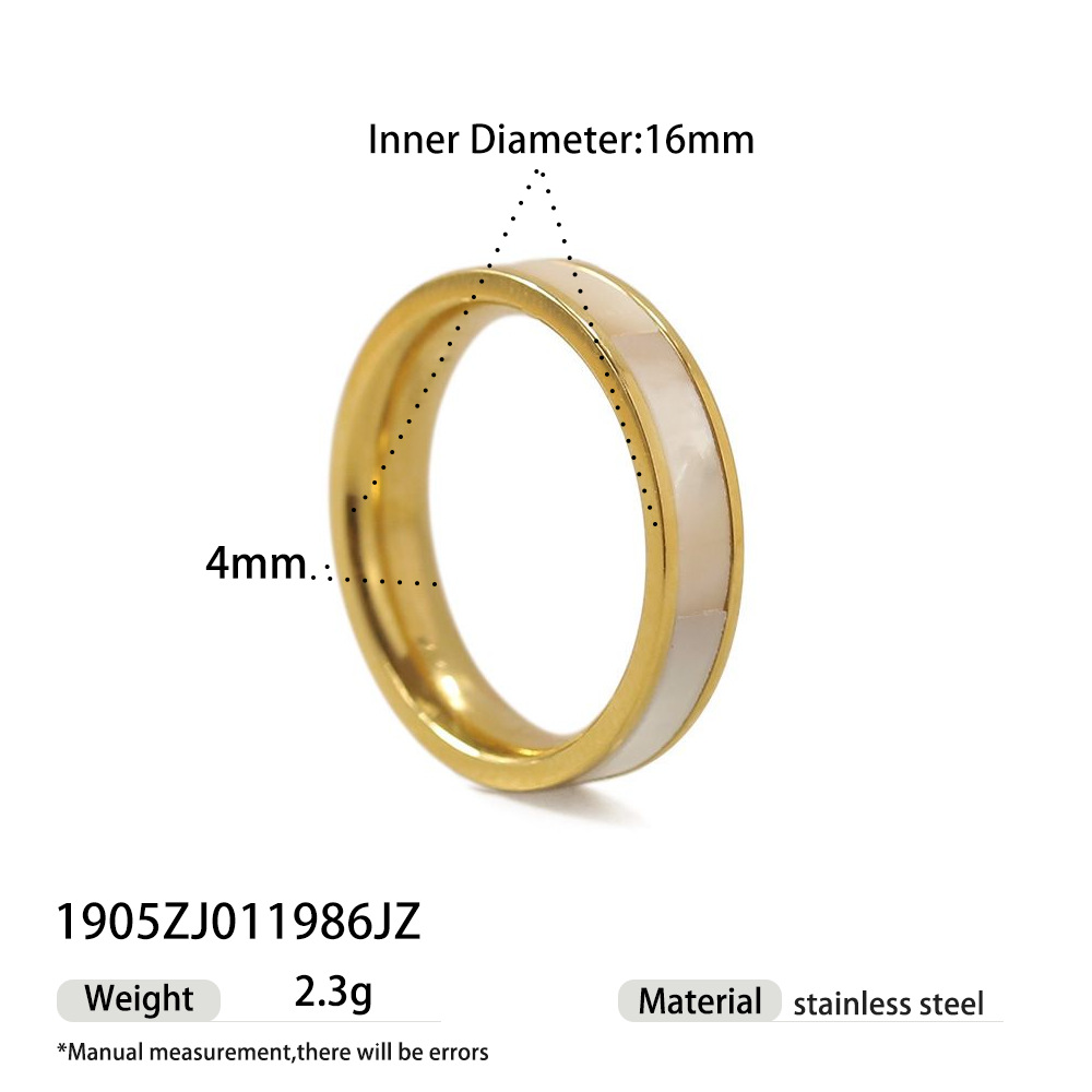 Anillo de acero inoxidable para mujeres no se pierde la cara de pigmento simple anillo de acero inoxidable de lujo ligero nicho popular