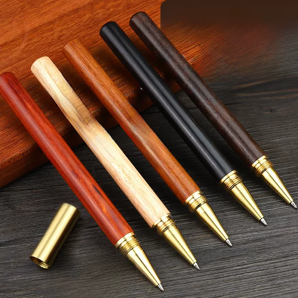 High-End Brass Rosewood Signature Pen, Sandalwood Ballpoint Pen, Corporate Annual Meeting Gift, Customizable Neutral Wood Pen