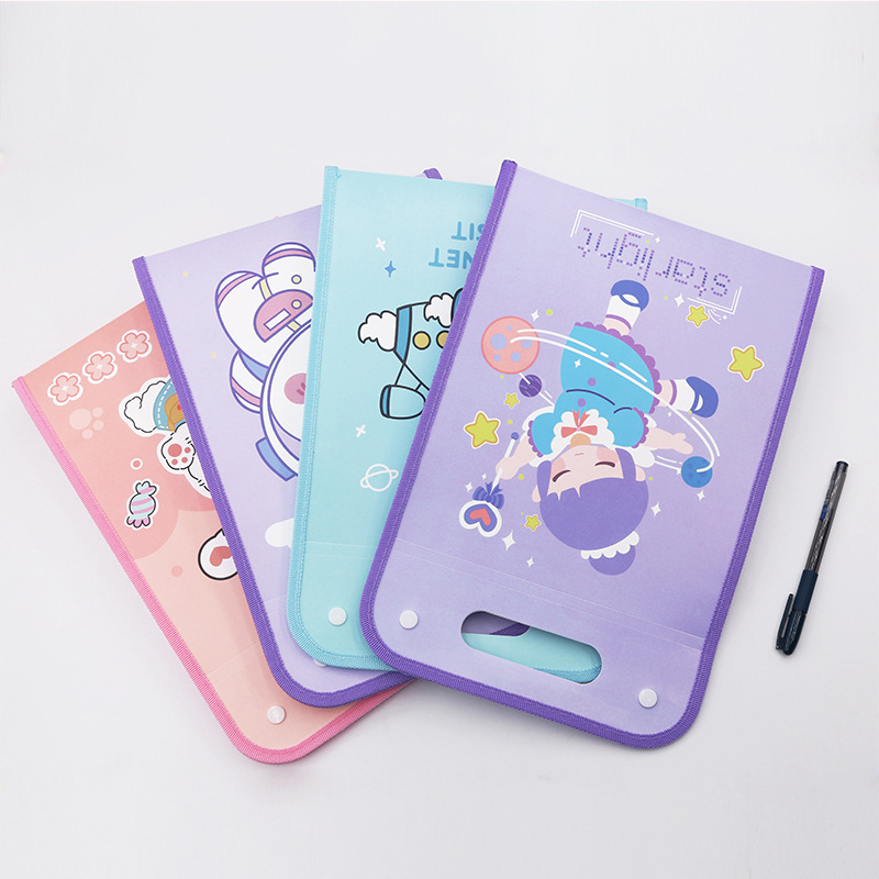 Bolsa de almacenamiento de papel de estudiante de dibujos animados de gran capacidad de múltiples capas de órganos Carpeta 13 rejilla bolso lateral bolsa de órganos al por mayor